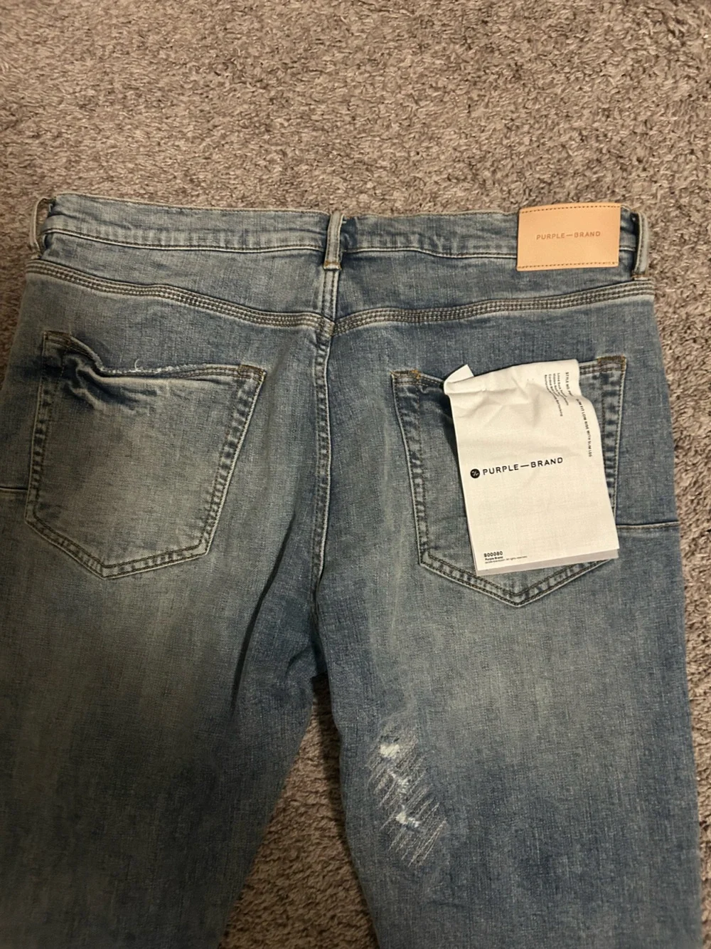 Men's Light Blue Distressed Slim Jeans